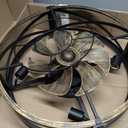Caged Ceiling Fan with Lights,20in Low Profile Ceiling Fan, Small Rustic Industrial Farmhouse Ceiling Fans with Lights, Reversilbe Flush Mount Fandaliers Fan Light Ceiling Fixture for Bedroom Kitchen