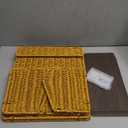 2 Tier Fruit Basket for Kitchen Counter Stackable Wall Mounted Hanging Basket Wicker Hanging Baskets with Wood Lid for Onion Fruit Vegetable Storage