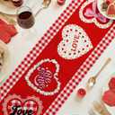 Valentine's Day Table Runner 13 x 72 Inch,Rustic Kitchen Dining Table Decoration Romantic Anniversary Wedding Decor for Indoor Outdoor Home Party Couples Gifts