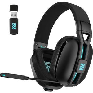 M600 Wireless Gaming Headset for PS5 PC,Laptop, 2.4G+BT 5.3,48 Hours Playtime, Foldable Over Ear Gaming Headphones with Mic