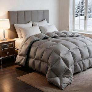 Queen Size Down Fiber Comforter, All Season Cotton Down Duvet Insert, High Fill Power Fluffy Ultra-SoftHotel Collection