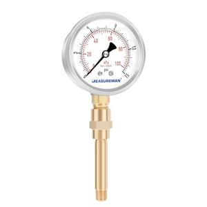 MEASUREMAN Heater Heavy Liquid Filled Duty Air Gauge Kit,Test All Low Pressure Portable Oil Fired Heaters 0-15 PSI