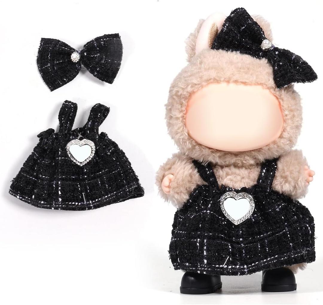 AICase for 17cm Doll Clothes/Outfit, Clothes Set for 17cm Doll,2 Piece Set Premium Luxury Chic Dress Clothing, Girls Stylish Adorable Dolls Clothes Accessories _4