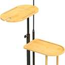 Linkidea Wooden Bathtub Tray with Tablet Holder, 3 Layers Multifunctional Bath Caddy for Space Save, Adjustable Bathroom Accessories Suitable for Phone, Toiletries Organize