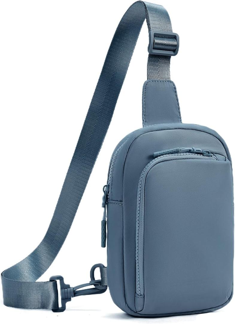 CHOLISS Small Crossbody Bags for Women and Men, Sling Bag for Women and Men Trendy, Fanny Packs Chest Bag with Extended Strap (Lake Blue)
