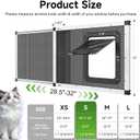 Bug-Proof Screen Cat Door for Window,28.5"-32" Adjustable Width,1-Min Install | Stainless Steel Mesh + Aluminum Frame | Ventilated | Magnetic Closure Sliding Pet Door Window Insert for Cats