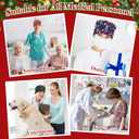 JaGely 12 Pcs St. Patrick's Day Scrub Caps Surgical Cap Nurse Hat with Button and Sweatband Adjustable Tie Back for Women
