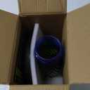 Kingsyard Bird Water Feeder for Outside, 24 Ounce, Glass Bird Water Dispenser with Metal Hanging for Garden Yard Outside Decoration, Green & Blue