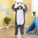 WAFUNNE Animal Onesie Costume for Kids Child Boys Girls Womens Mens Cosplay Halloween Dog Husky (130(for height=3'10"-4'2"))