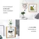 MUYE 10x10 Floating Frame Set of 2,Double Glass Square Photo Frame,Display Any Size Photo up to 10x10,Wall Mount or Tabletop Standing,Natural
