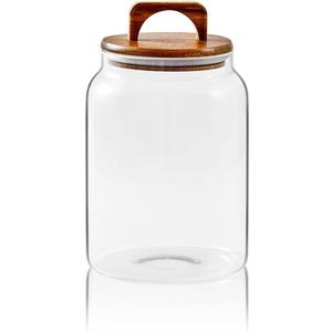 Sweejar Glass Jars for Laundry Room Organization, 90 ounce Laundry Pods Container, Glass Food Storage Jars with Airtight Lid, 1 Pack, Hand Lid