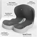 Orthopedic Cushion for Car Chair Wheelchair Sitting Sciatica, Memory Foam Seat Cushion with Lumbar Support Pillow, Instant Relieve Pressure on Back, Hips, Tailbone, Improves Sitting Posture (1, Black)