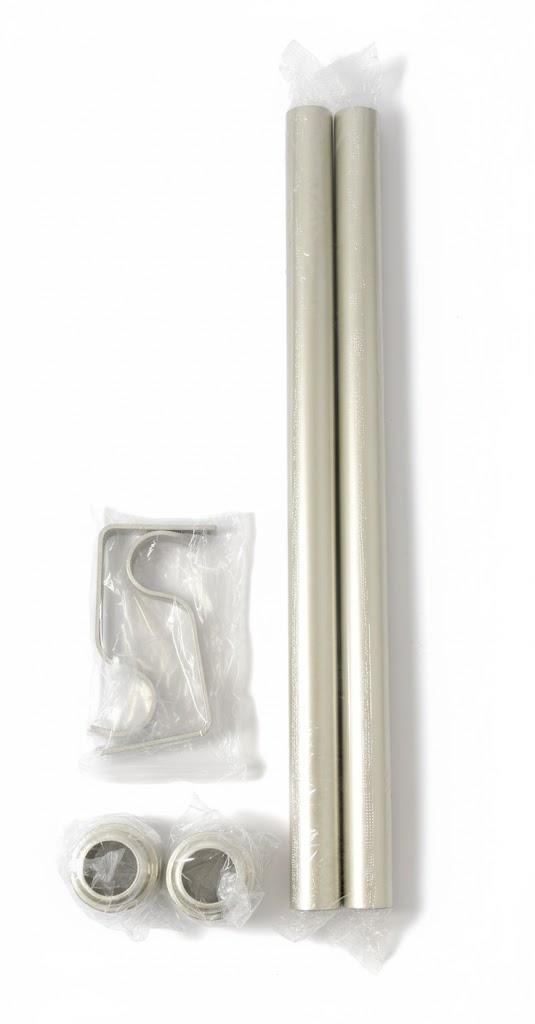 2 Sets Straight Curtain Rods Telescope Size 32"-48", Silver 
