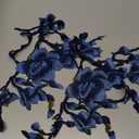 2pcs Blue Magnolia Embroidered Patch Garment Appliques Sew on Patches Clothes Cheongsam Wedding Dress Accessory