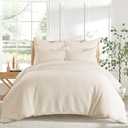 Levtex Home - Cloud Waffle Comforter Set - Full/Queen Comforter + Two Standard Pillow Cases - Waffle Weave - Undyed Cream - Comforter (90 x 94in.) and Pillow Case (26 x 20in.) - Cotton