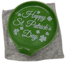 St Patricks Day Spoon Rest for Coffee Bar Accessories, Small St Patricks Day Spoon Holder for Coffee Station, Mini Irish Green Coffee Spoon Rest, Ceramic Shamrock St. Patrick's Day Decor