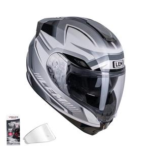 LEM Motorcycle Helmets Full Face, Helmets for Men DOT Certified, PINLOCK & DVS Dual Vision, Motorcycle Street Bike Helmet for Adults Fiberglass Shell Bluetooth Ready for Cruiser(White/Black, Size S)