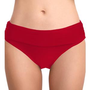 Women's Bathing Suit Bottoms Full Coverage Ruched Bikini Tankini Bottom Swimsuit Brief (Red, XL)