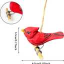 Hand Carved Northern Cardinal Wooden Cardinal Figurine for Hanging Decor Indoor Christmas Tree Home Decor,Presents for Bird Lovers Holiday Festival (1pcs)