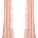 Lush Decor Blush Textured Dot Grommet Sheer Window Curtain Panel Pair (84" x 52")