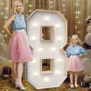 4FT Marquee Light Up Numbers 8,Party Decoration Large Marquee Light Up Letters with Weighted Water Bag,Pre-cut Foam Board Set Can Be Used for Birthdays,Weddings,Baby Anniversaries