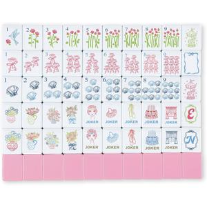 Arrowbash 160 Pcs Mini Mahjong Tiles Set 1.2 Inch Tiles American Mahjong Game with 8 Different Patterns Mah Jong Block Set for Mahjongs Lovers