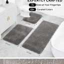 Bathroom Rugs Non Slip Washable, Ultra Thick Soft Microfiber Absorbent Bath Mats, High Density Foam Latex Non Slip Backing Bath Rugs, Fluffy Floor Carpet for Tub&Shower 24x17, Darkgrey