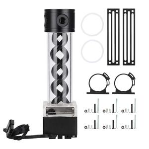 Bewinner1 PC Pump Reservoir Combo, Water Cooling Pump Tank with 4 Meters Head Computer Accessories Support PWM Speed Control for Water Cooling Systems 800L / H Flowing Rate(Black)