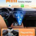 2-in-1 Wireless CarPlay Adapter and Android Auto, Mini Aluminium CarPlay Adapter Supports 1300+ Car's with Dongle Converts Wired to Wireless, Auto-Connect, No Delay Receiver, for iOS 10+ & Android 11+
