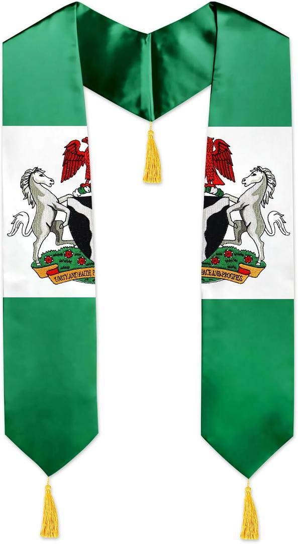 Graduation Stole, Embroidered Graduation Sash for College & High School Students, 72 Inch (Green)