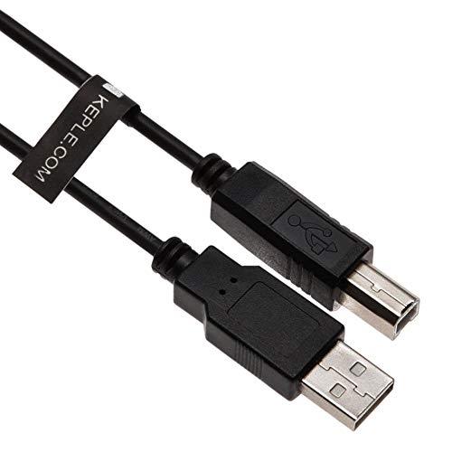 Keple 10ft USB B Cable for DJ Midi Controllers, Keyboards, Samplers, Effect Pads, Syntesizers Numark, Pioneer, Native Instruments, Traktor, Akai to Dell HP (9.9ft)