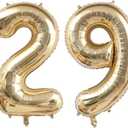 40 Inch Light Gold 29 Numbers Balloons White Gold Giant 29 Foil Mylar Helium Large Digital Balloon Champagne Gold Birthday Jumbo Balloons 29th or 92nd Anniversary Events Party Decorations Supplies