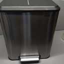 Garvee Dual Trash Can for Recycling and Trash, Stainless Steel Kitchen Trash Can with Lid and Foot Pedal, Double Compartment Garbage Can, with Recycling Bin Silver, 8 Gallon(2x4Gal)