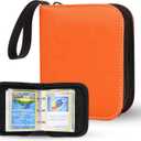 2-Pocket Trading Card Binder for TCG cards, Hold 80 Cards with 40 removable sleeves, One Card Size Collectible Trading Card Albums (ORANGE)