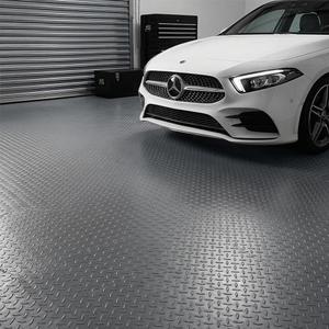 LITA Rubber Flooring Rolls Mats, Heavy Duty Diamond Plate Garage Floor Mat, PVC Water/Stain Outside Resistant Parking Rv Trailer Flooring 4FTx10FT