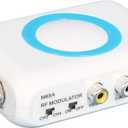 RF Modulator RCA Coax Adapter CVBS VHF Converter w/Channel Switch for VCR DVD Bule-ray Players PS2 PS3 Xbox WII NS Game Console TV Tuner Satellite Set-top Cable Box AV Video to Analog NTSC Coaxial TV