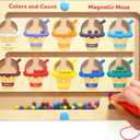 Magnetic Color and Number Maze - Toddler Toys for 3 4 5 Year Old, Wooden Color Matching & Counting Puzzle Board-Toddler Fine Motor Skills Learning Toys Holiday & Birthday Gifts for Kids