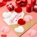 CCINEE 15PCS Valentines Heart Hanging Knit Ornaments, Red Pink White Valentines Crochet Bowl Vase Filler for Valentine's Day Mother's Day Decor