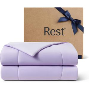 REST Evercool Cooling Comforter, King/Cali King, Blanket for Hot Sleepers, All Season Bedding to Keep Cool for Night Sweats, Breathable Lightweight Blanket, 106x90 Inches, Lavender Breeze