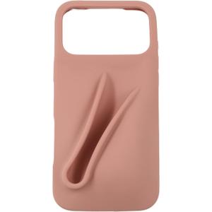 Soft Touch Silicone Lip Gloss Phone Case for iPhone 17 Pro Max, Minimalist Matte Design, Shockproof & Anti-Fingerprint Cover (Nude Pink)