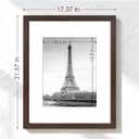 16x20 Picture Frame Set of 3, for Wall Mount, Walnut Woodgrain | Display Pictures 11x14 with Mat or 16 x 20 without Mat, for Photos, Artwork; Fits Home, Office & Gallery Wall Decor