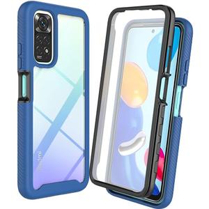 Case for Xiaomi Redmi Note 11 5G 21091116AC,Anti-Fall and Shock-Absorbing Protective with Screen Protector Case for Xiaomi Redmi Note 11T 5G 21091116AI / Poco M4 Pro 5G 21091116AG Case Blue