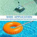 Extendable Pool Skimmer Basket Hook Pole Up to 63 Inch - Stainless Steel Skimmer Lid Lifting Hook with Non-Slip Grip - Easy Installation & Adjustable Length - Ideal for Pool Cleaning Debris Removal