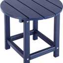 LZRS Round Adirondack Patio Side Table End Table, Outdoor Side Tables for Patio, Backyard,Pool, Indoor Companion, Easy Maintenance & Weather Resistant(Navy Blue)