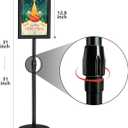4Packs Adjustable floor standing poster stand, vertical and horizontal display sign stand, with heavy-duty base, aluminum alloy opening and closing frame (8.5 x 11 black)