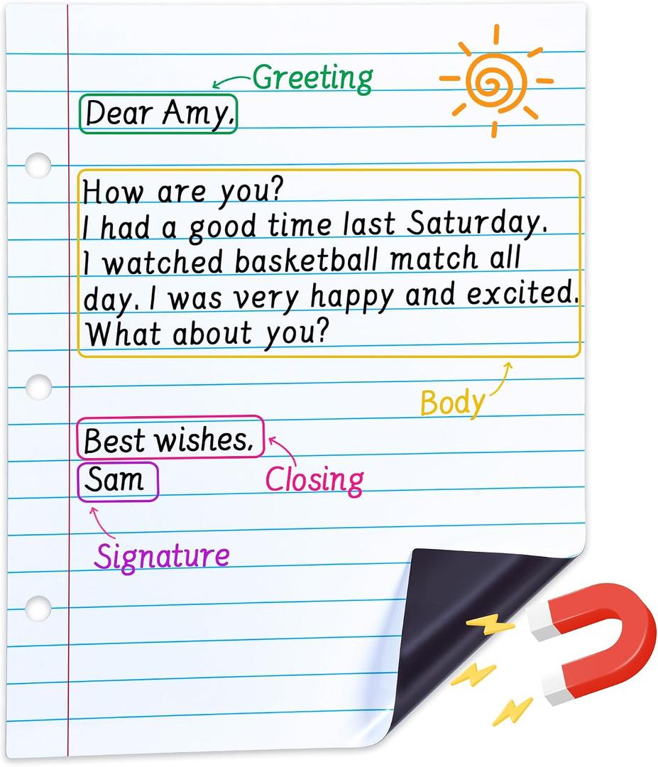JoyCat Giant Magnetic Dry Erase Notebook Paper, 22" L x 28" H Handwriting Lined White Board for Classroom Must Haves,Whiteboard Accessories for Homeschool Teaching Supplies