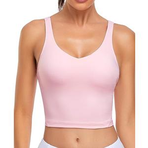 Oalka Women's Racerback Sports Fitness Support Workout Running Bras L