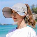 Peicees Wide Brim Visor Hat for Women Golf Visor Cap Sun Protection Hat for Beach Garden Tennis Running Sunshade Hat
