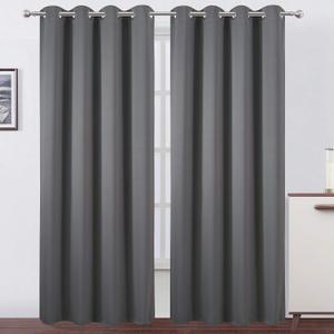 LEMOMO Blackout Curtains 66 x 84 inch/Frost Grey Curtains Set of 2 Panels/Thermal Insulated Room Darkening Bedroom Curtains