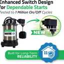 Wayne 3/4 HP Heavy Duty Submerisble Cast Iron and Stainless Steel Sump Pump with NEW Switch - Removes up to 5,490 Gallons of Water Per Hour